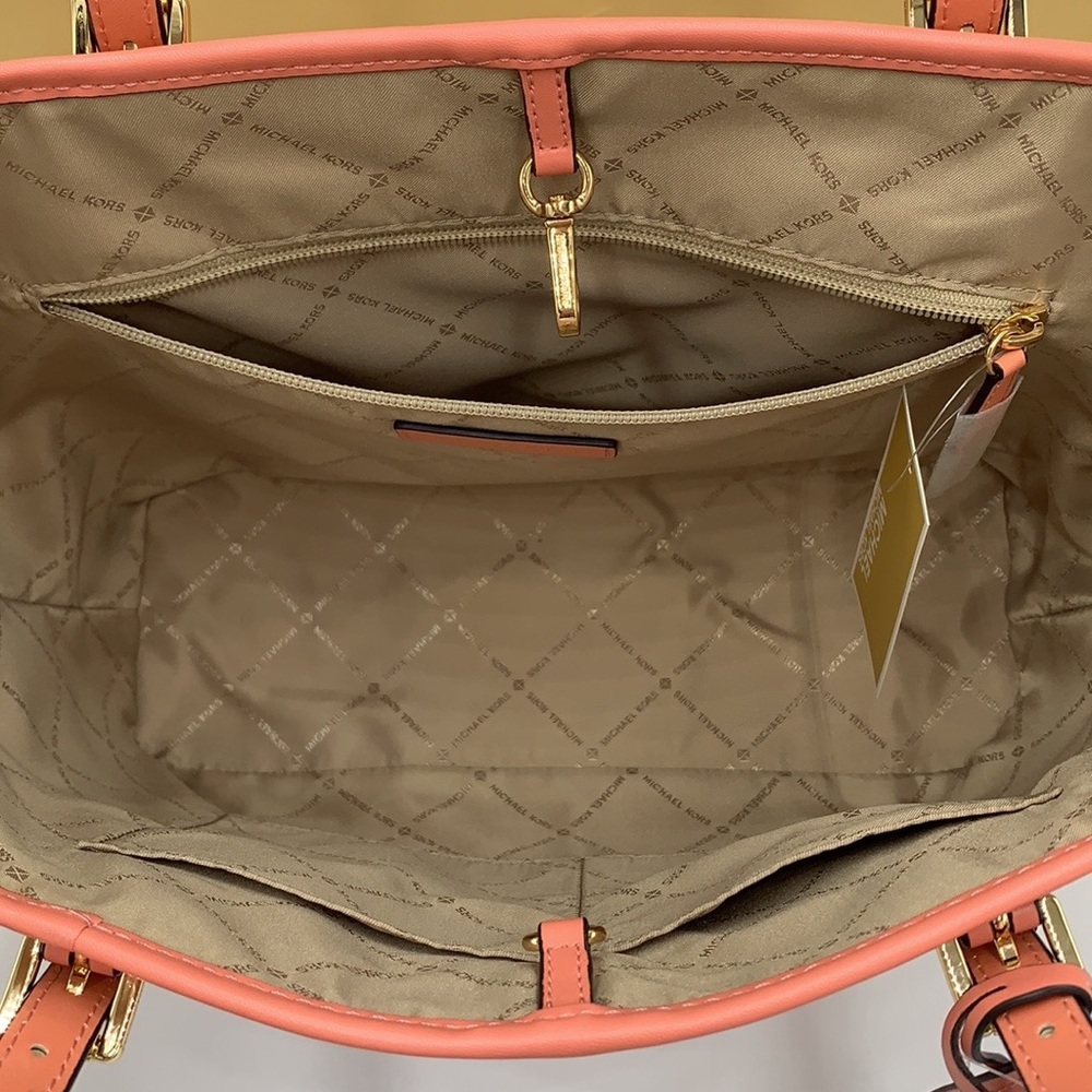 MICHAEL KORS JET SET TRAVEL MEDIUM CARRYALL TOTE SHERBERT MULTI COLOR - Picture 9 of 16